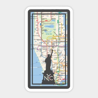 Statue of Liberty cut from NY Subway Map Sticker